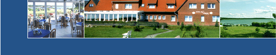 Bilderreihe: Restaurant im Wintergarten, das Hotel von aussen und eine Wiese mit Wasser Bilderreihe: Restaurant im Wintergarten, das Hotel von aussen und eine Wiese mit Wasser